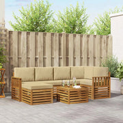 Set divano sezionale con cuscino 7 pcs Naturale e Beige