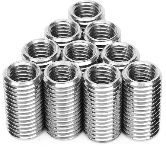 Kit di Morsa a Filo - Set di 10 Morsa - Duraturo - M12 e M16 - Per Riparazione di Viti e Viti a Filo