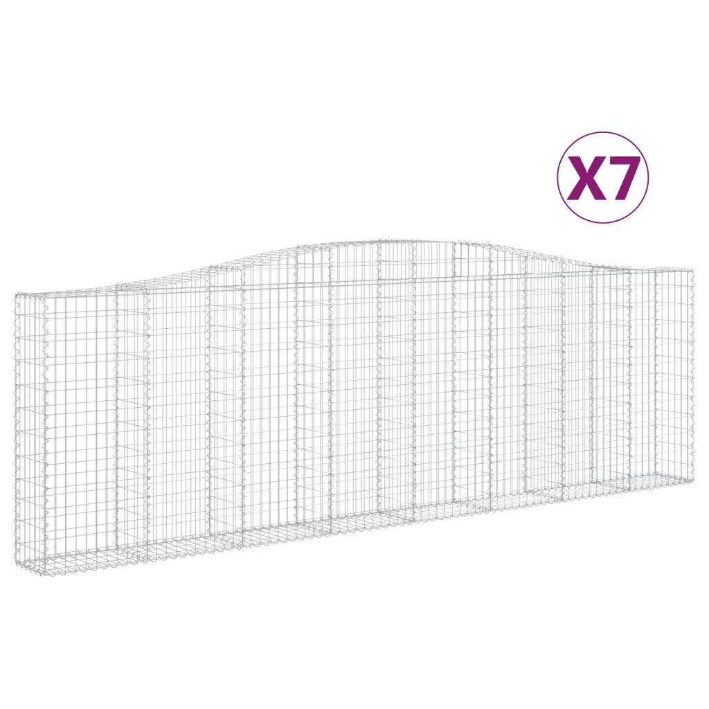 Cesti Gabbioni ad Arco 7 pz 400x30x120/140 cm Ferro Zincato 3145844