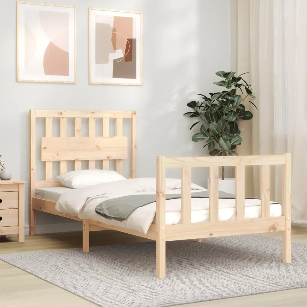 Giroletto senza Materasso-Struttura Letto 90x200 cm in Legno Massello di Pino 783431