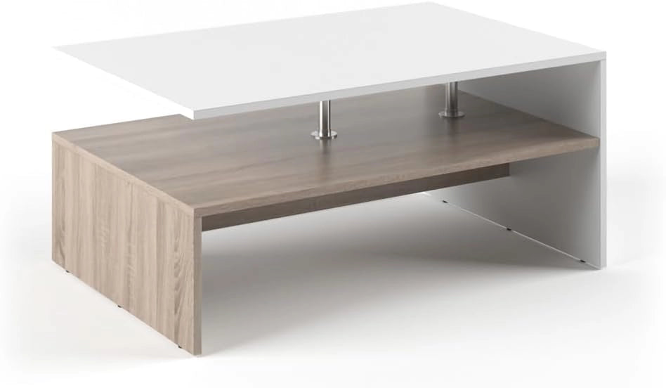 VICCO, Tavolino da salotto Amato, 90 x 60 cm, in legno, 3 colori a scelta bianco, sonoma, rovere