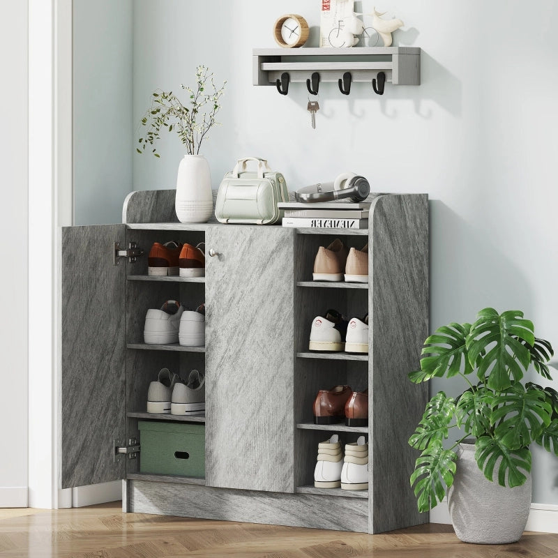 SCARPIERA con ripiano a 4 livelli, 83 x 30 x 90 cm, Grigio