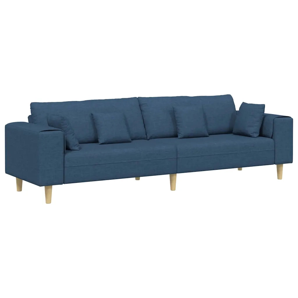 Divano in tessuto con cuscino Blu 208 cm Tessuto