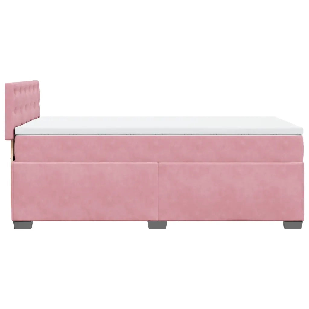 Giroletto a Molle con Materasso Rosa 90x200 cm in Velluto 3288515