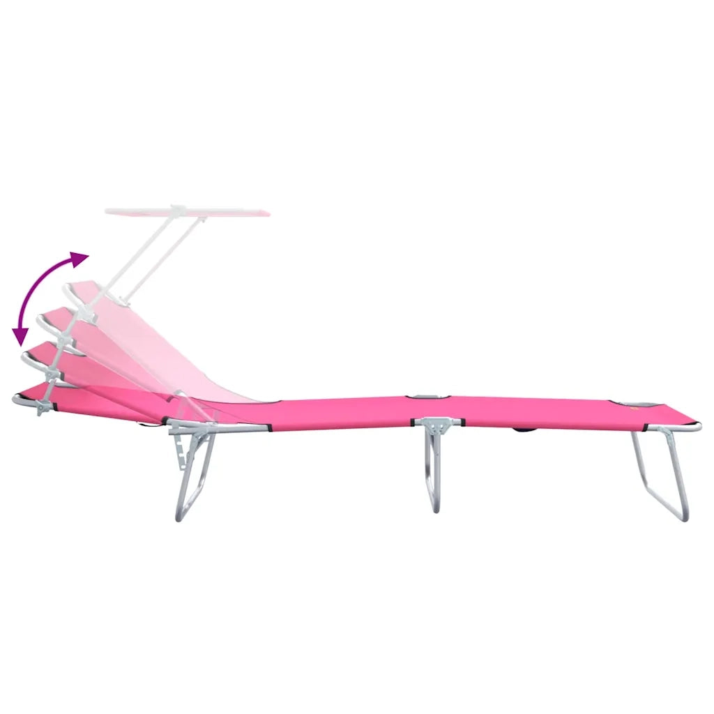 Lettino da sole 2 pcs Rosa 58 x 188 x 77cm Poliestere 42003066