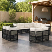Set Divano da Giardino 11 pz Nero polyrattan 3434422