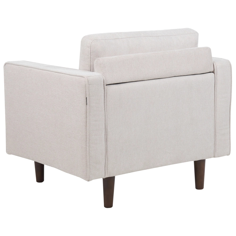 Set da soggiorno divano 3 posti e poltrona Imbottiti in tessuto beige con schienale imbottito stile retrò soggiorno