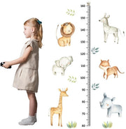 Muurstickers Grafici con Animali per Bambini, Misuratori di Altezza Grafici con Dieren per Parete, Stickers per Parete per Bambini con Misuratore di Altezza Rimosibili