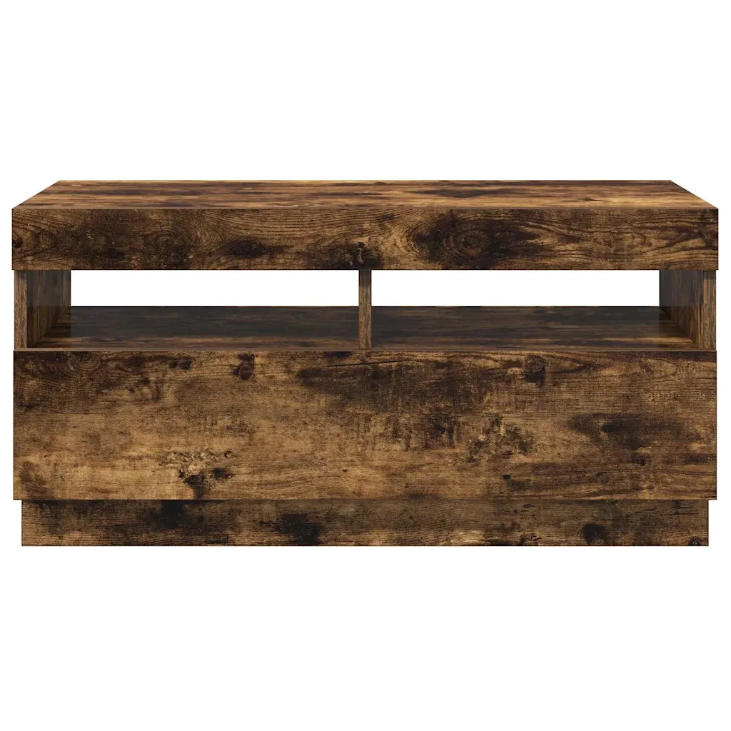 Mobile Porta TV con Luci LED Rovere Fumo 80x35x40 cm 815723