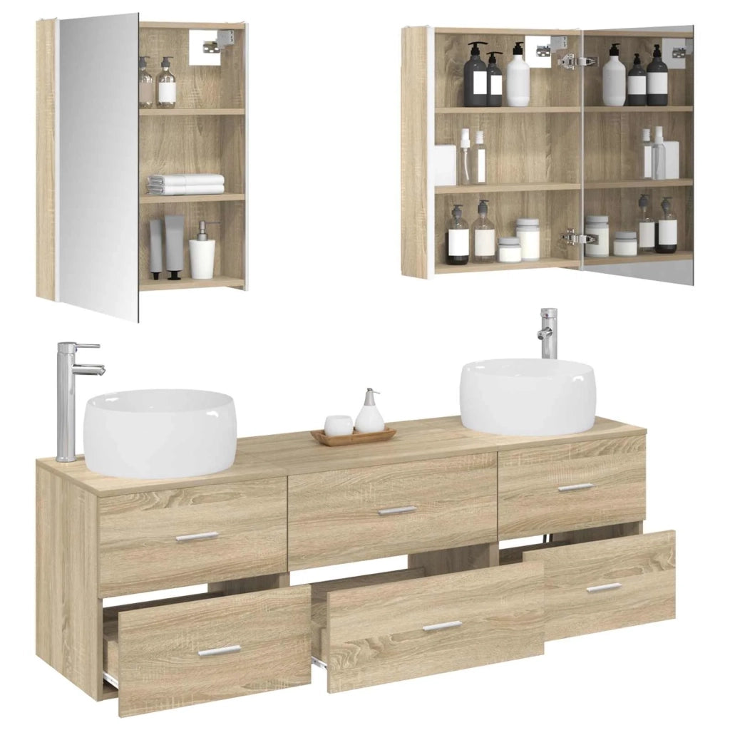 Set di mobili per il bagno 5 pcs Rovere Sonoma 3407009