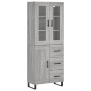Credenza | Madia | Buffet da pranzo | Armadio da pranzo Grigio Sonoma 69,5x34x180 cm in Legno Multistrato