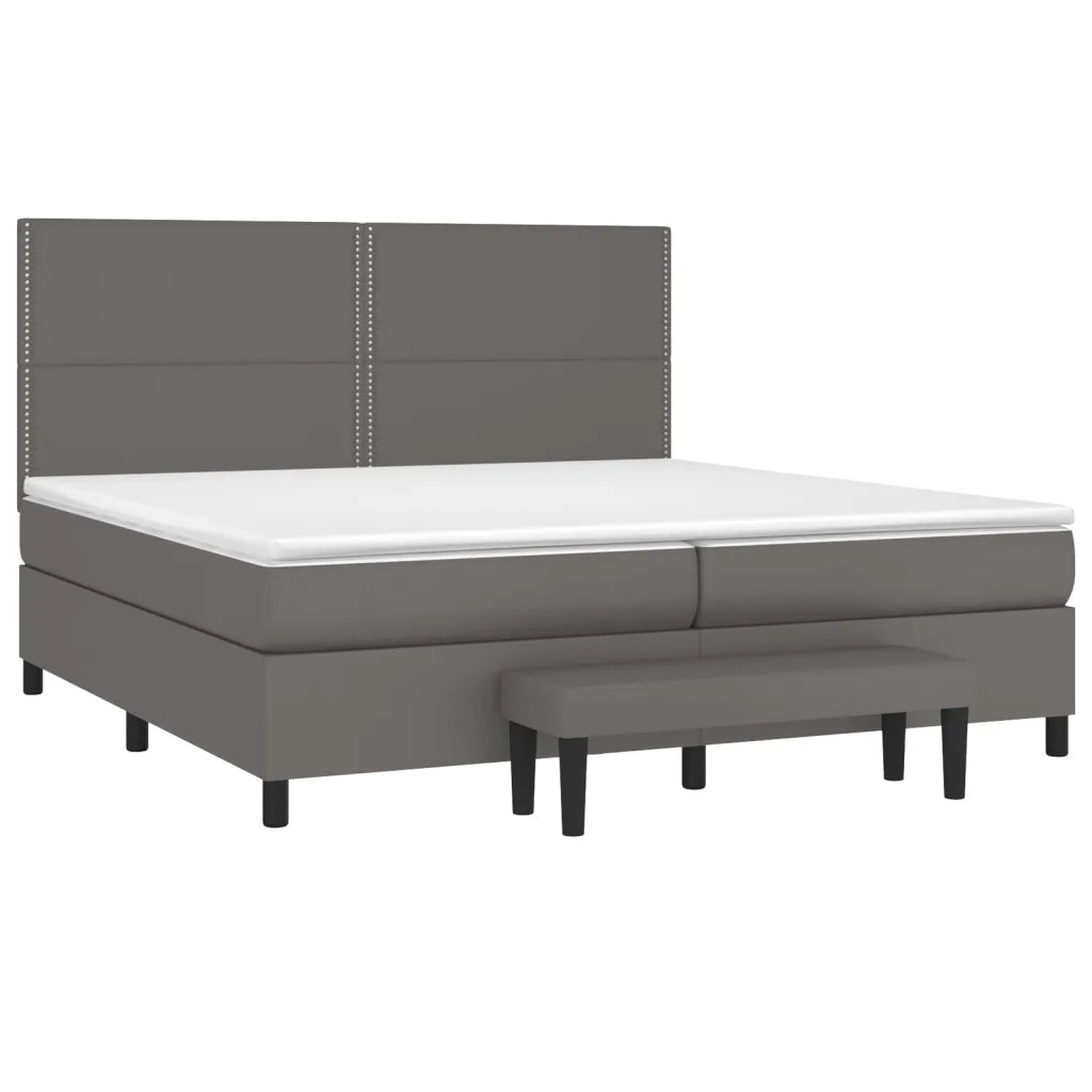 Giroletto a Molle con Materasso Grgio 200x200 cm in Similpelle 3137627