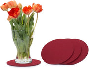 Sottopiani in veltrotondo di circa 25cm confezione da 4 (colore selezionabile) rosso scuro/bordeaux - sottopiani in veltrotondo per tavolo e bar come sottopiani per bicchieri e bicchieri per vetro e vetro