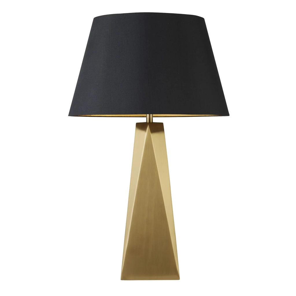 Lampada Da Scrivania Contemporanea Maldon Acciaio Nero Tessuto Oro 1 Luce E27
