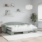 Divano Letto Estraibile Materassi Grigio Chiaro 80x200 Velluto