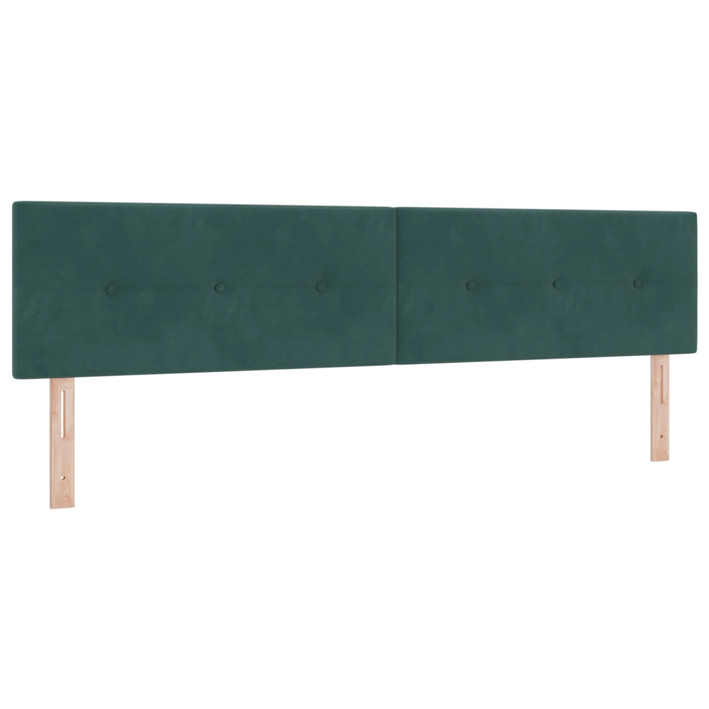 Letto Box Spring con Materasso Verde Scuro 200x200 cm Velluto