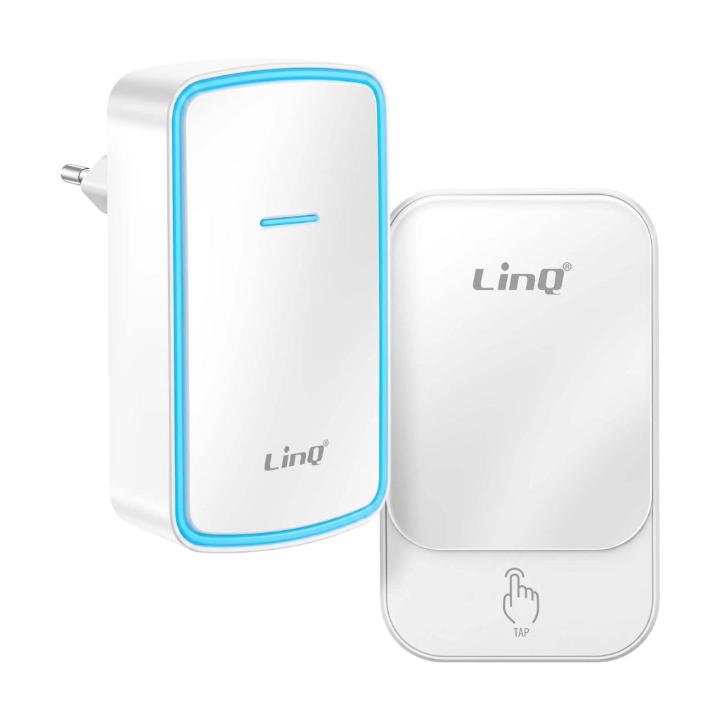 Campanello senza Fili per Casa con Suoneria alla Presa Portata 150m e LED Bianco LinQ