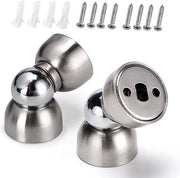 Set di 2 fermori magnetici in acciaio inossidabile - fermori per porta da parete (argento)