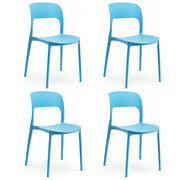 Sedia In Polipropilene Marte Ergonomica Arredo di Design Esterno e Interno da Giardino Impilabile Sedie  Azzurro/4 Sedie
