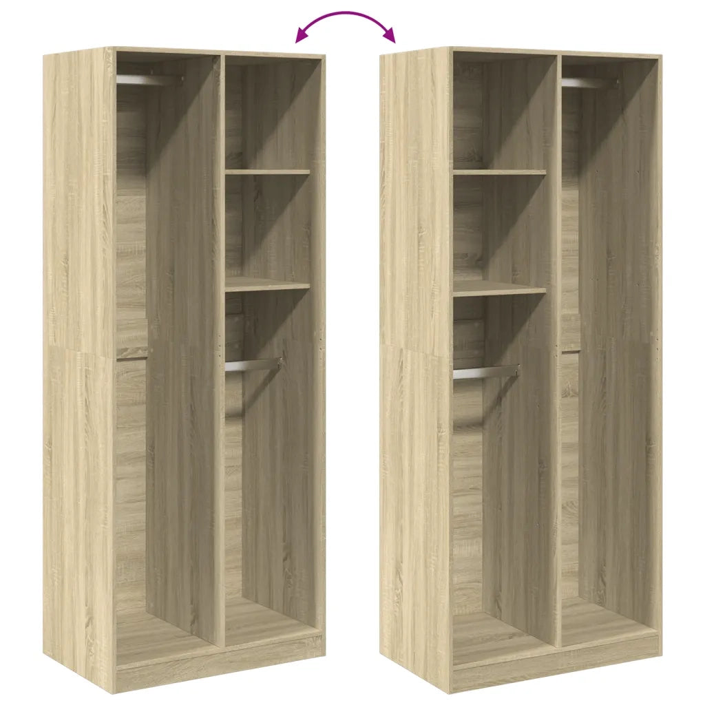 vidaXL Armadio Rovere Sonoma 80x50x200 cm in Legno Multistrato