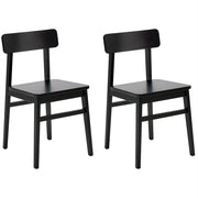 Set di 2 sedie da pranzo con struttura in legno di gomma nero Mobili da cucina e sala da pranzo in stile tradizionale