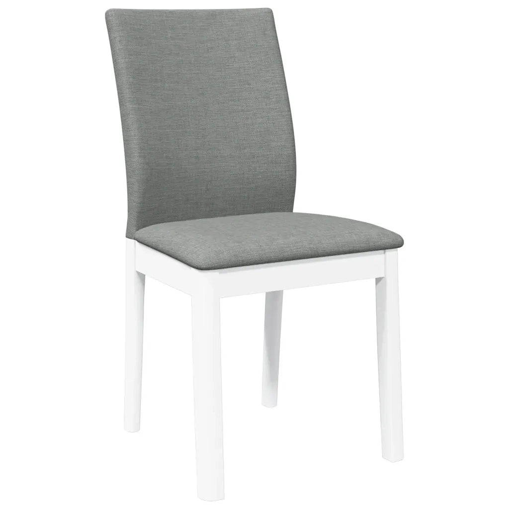 Sedie da Pranzo con Cuscini 2 pz Bianco Legno Massello di Hevea 4102451