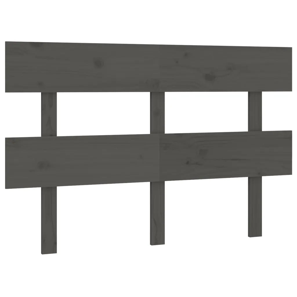 Testiera | Testata per Letto Grigia 144x3x81 cm in Legno Massello di Pino