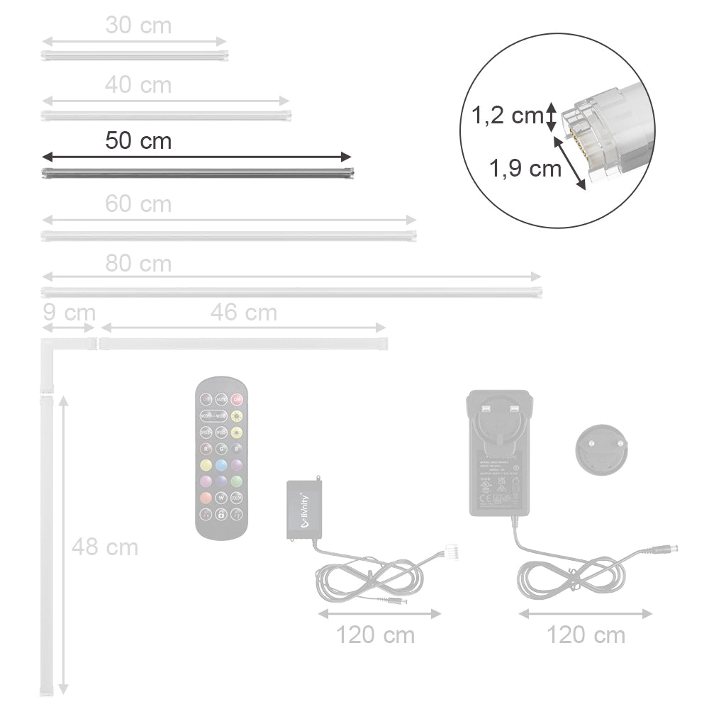 Vicco Striscia LED bianca 50 cm