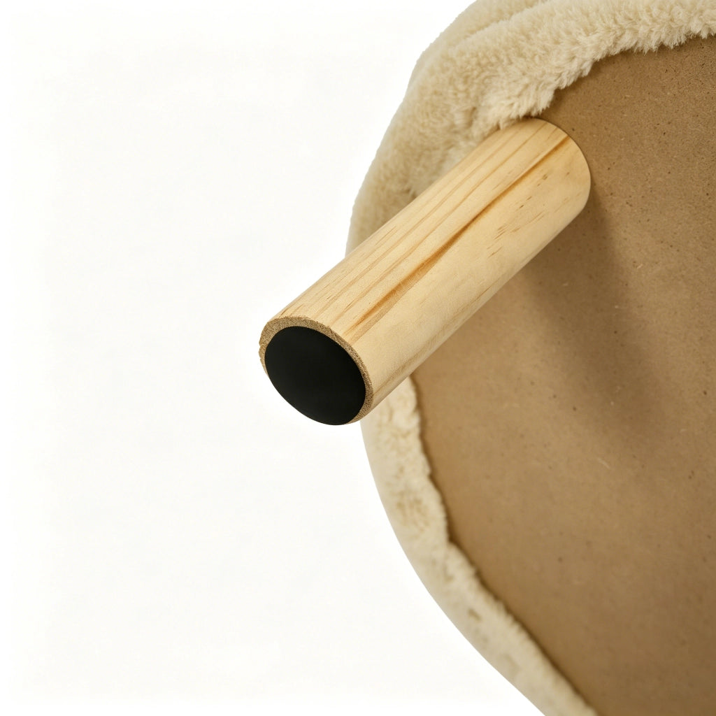 Tiragraffi per gatti con supporto ergonomico antiscivolo e silenzioso con bordo rialzato in poliestere beige 50 × 40 × 12,5 cm