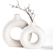 Vaso per pampas, vaso creativo, stile di vita moderno, vaso artigianale, bianco, ceramica, fiori essiccati, artigianato, decorazioni per ufficio, casa, decorazione, set di vasi