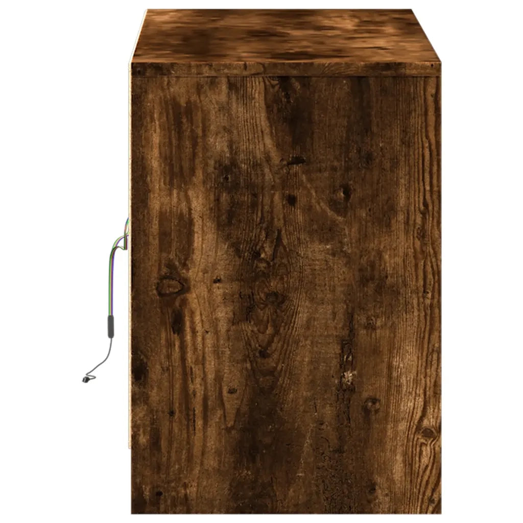 Mobile Porta TV con LED Rovere Fumo 100x34x50 cm in Truciolato 852191