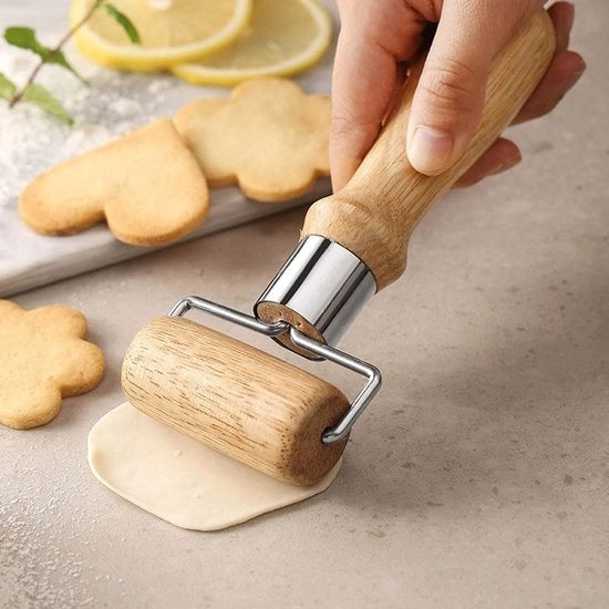 Set di 2 Rulli in Legno per Pizza, Desserti e Knödel in Piccolo e Medio formato