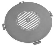 Barbecue Piastra per braciere in acciaio inox da 82 cm con griglia da 40 cm e 4 manici