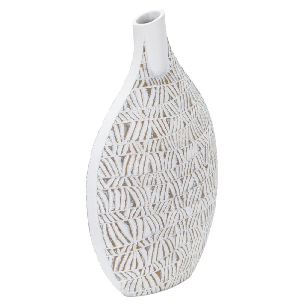 Vaso Decorativo VKH671, Bianco, Poliresina, 30,5x11,5x46,5 cm