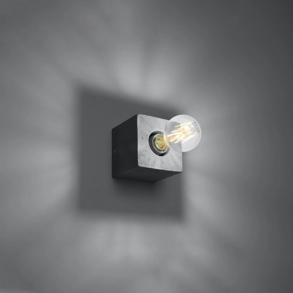 Applique DORMA in cemento grigio E27 10x10 Pure Lume
