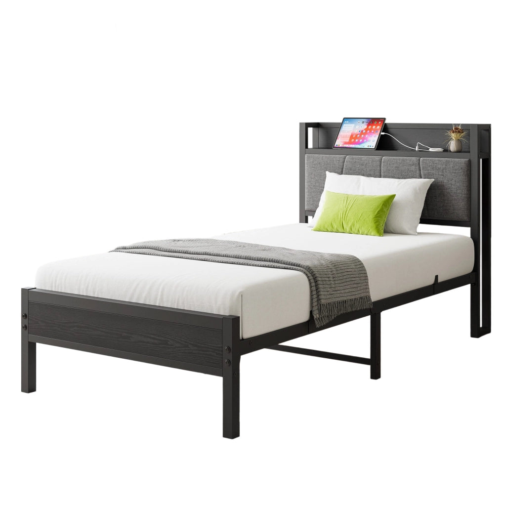 Letto singolo 90x200 cm, colore nero