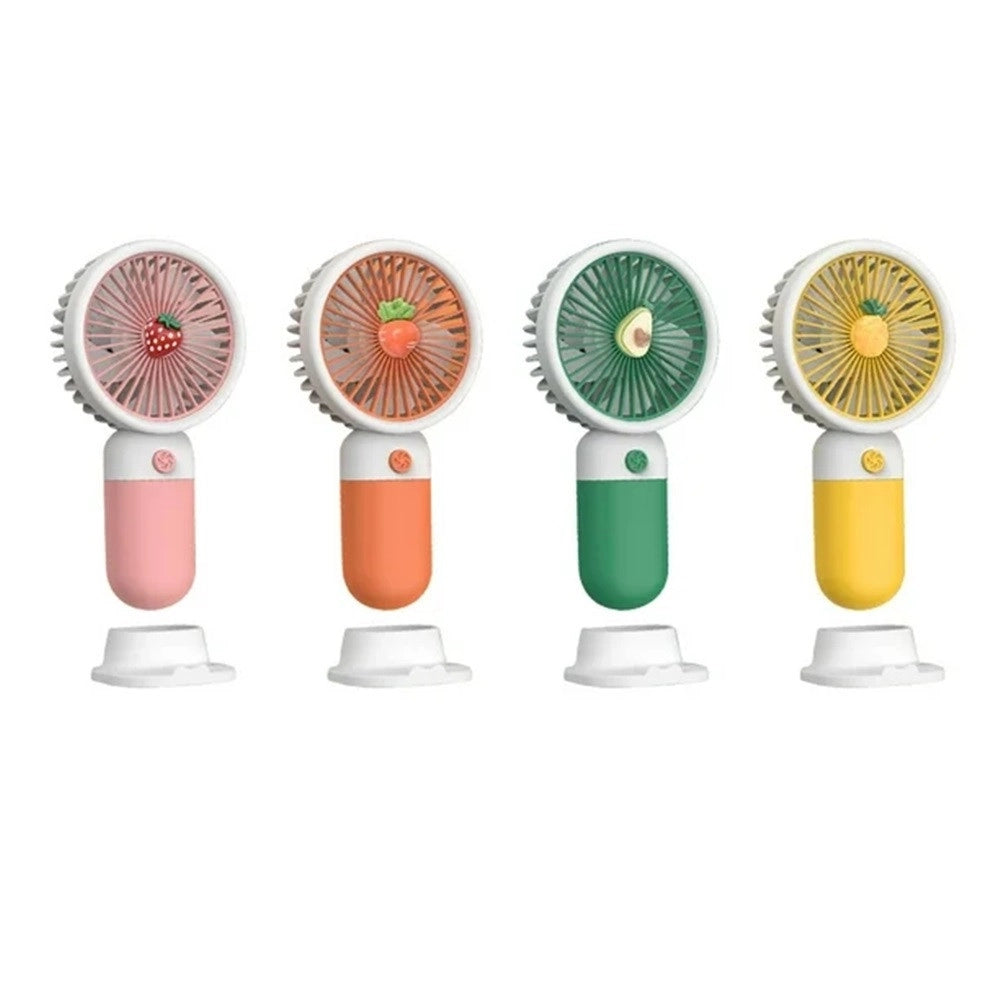 Trade Shop - Mini Ventilatore A Mano Batteria Ricaricabile Usb Portatile Tascabile Viaggio Con Base -