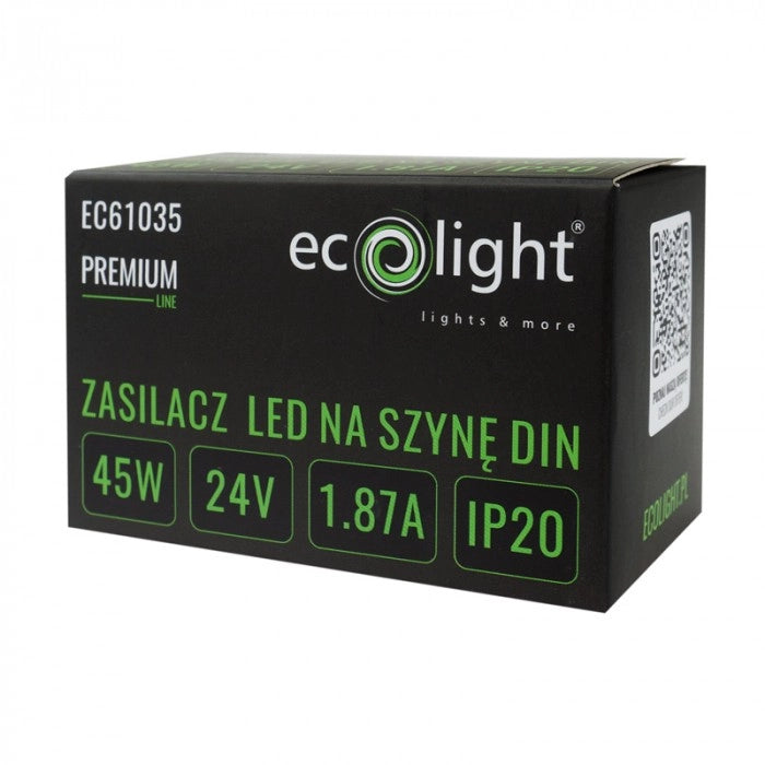 Alimentatore DIN per LED Premium 24V 45W IP20 Ecolight