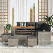 Set Divano da Giardino con cuscino 9 pcs Grigio polyrattan 3362013