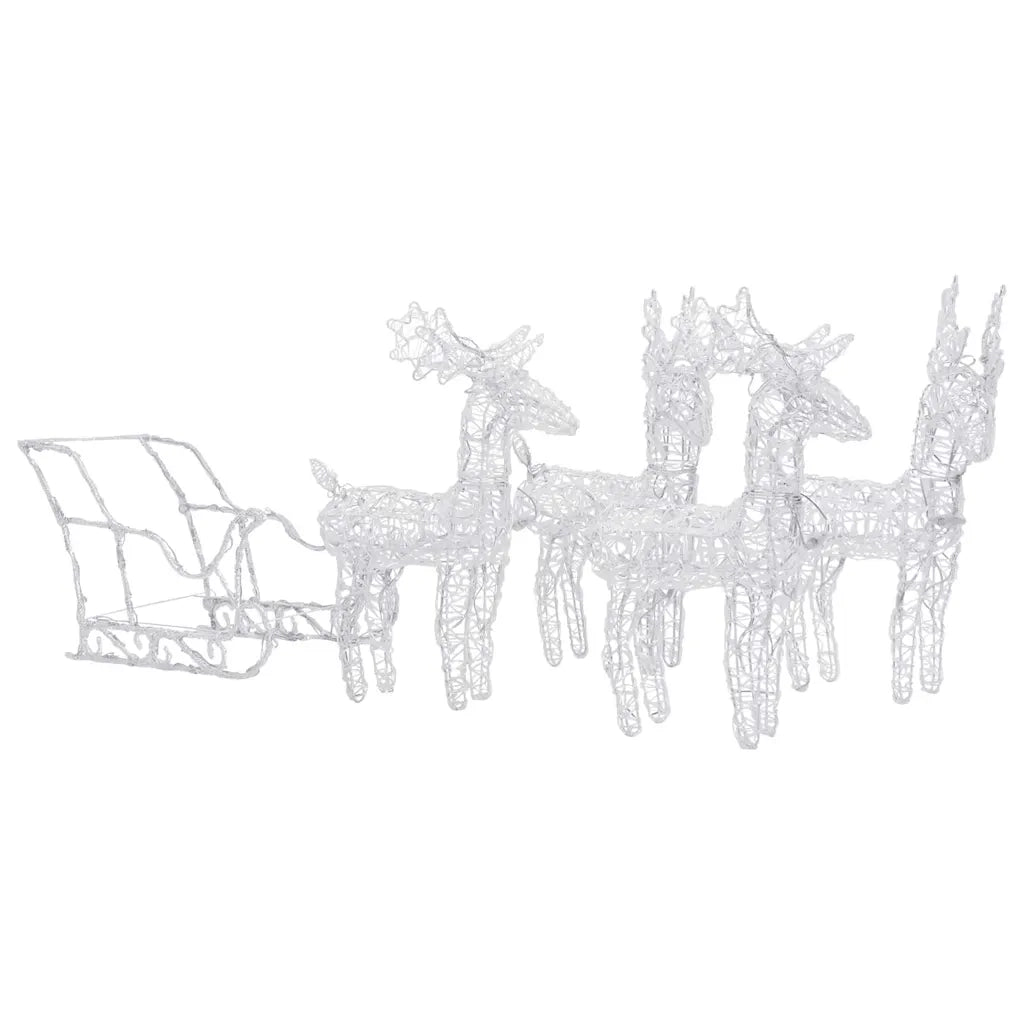 Decorazione Natalizia Renne e Slitta 280x28x55 cm in Acrilico 328524