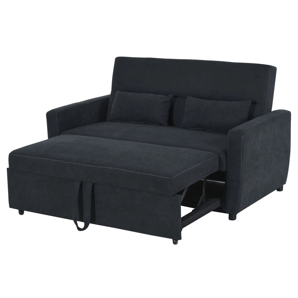 Divano letto 2 posti imbottito regolabile ¨C zephmum ¨C nero similpelle