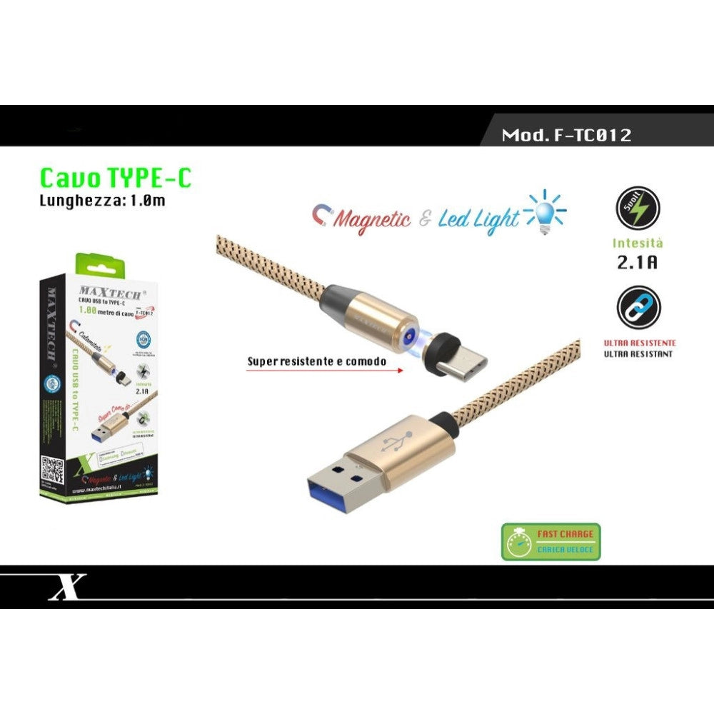 Trade Shop - Cavo Magnetico Ricarica Dati Per Huawei 1mt Connettore Type-c Maxtech F-tc012 -
