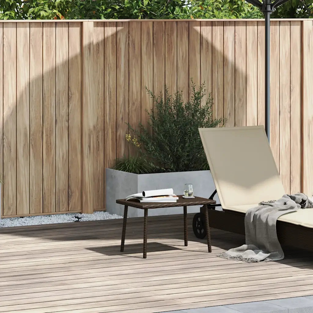 vidaXL Tavolino Giardino Rettangolare Marrone 60x40x37 cm Polyrattan