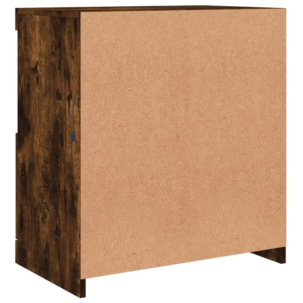 Credenza con Luci LED Rovere Fumo 60x37x67 cm