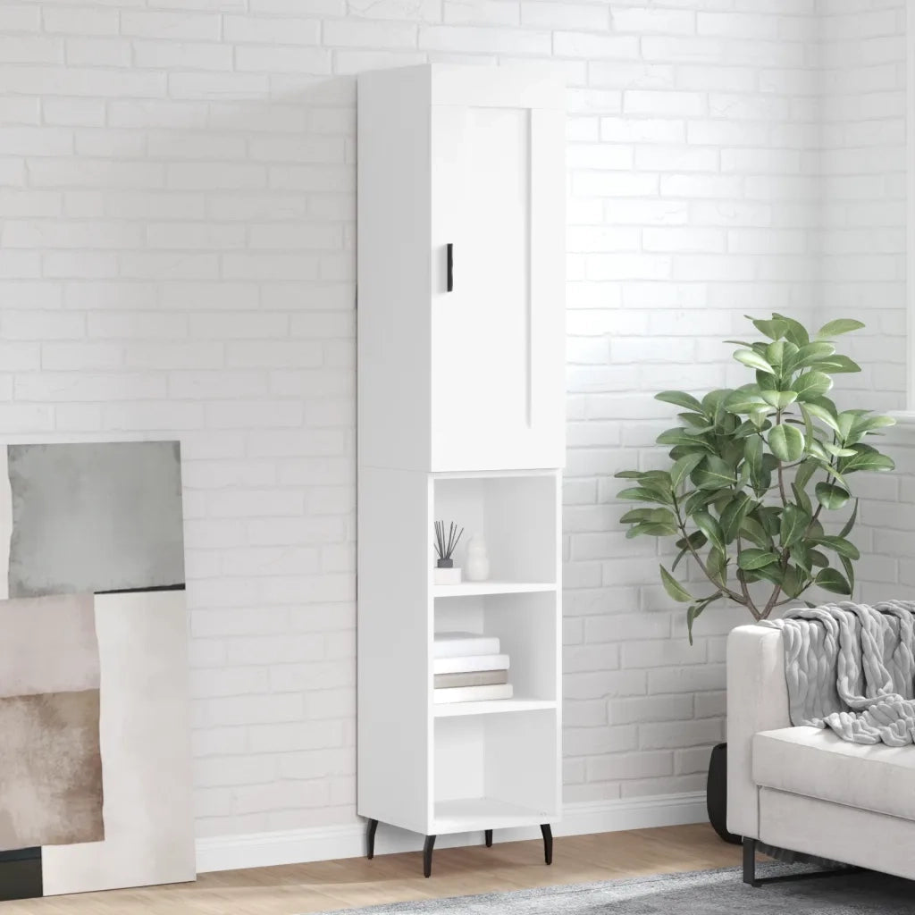 Credenza | Madia | Buffet da pranzo | Armadio da pranzo Bianca 34,5x34x180 cm in Legno Multistrato