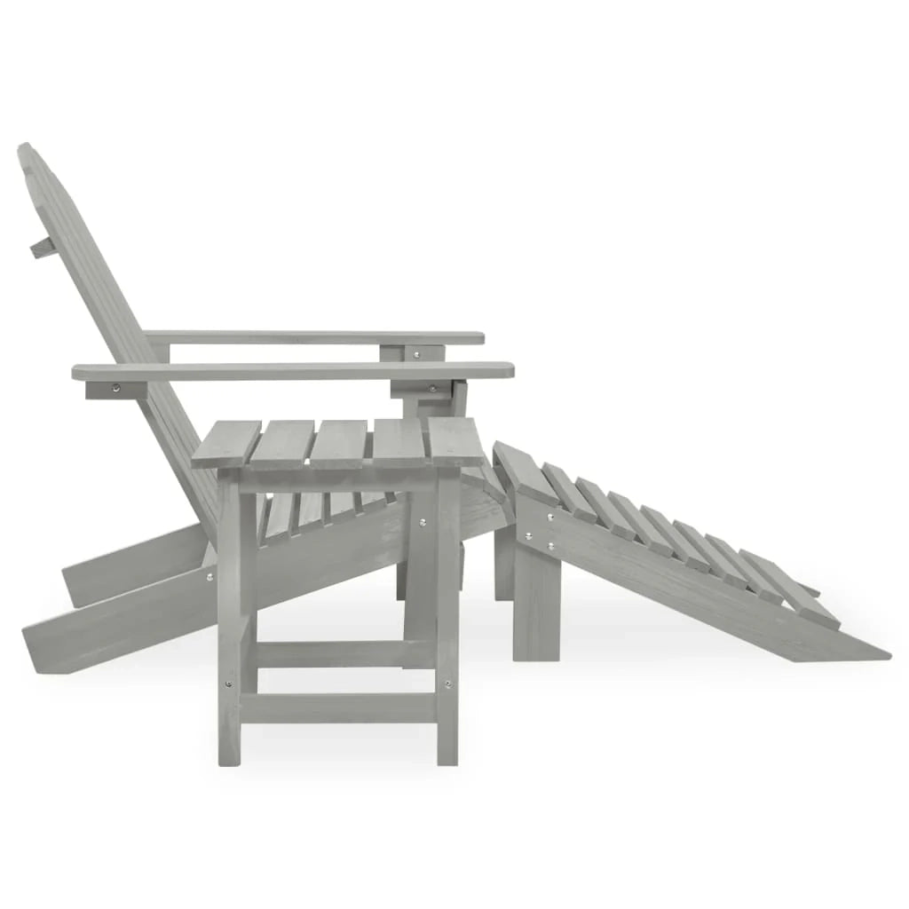 Sedia da giardino Adirondack con pouf e tavolo in abete grigio 02_0013326