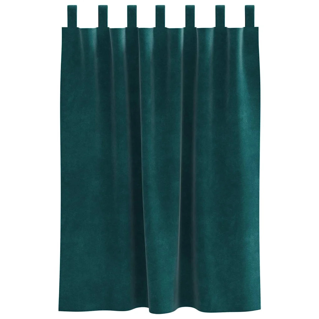 Tende oscuranti 2 pcs Verde Scuro 140 x 140 cm Velluto 4107218