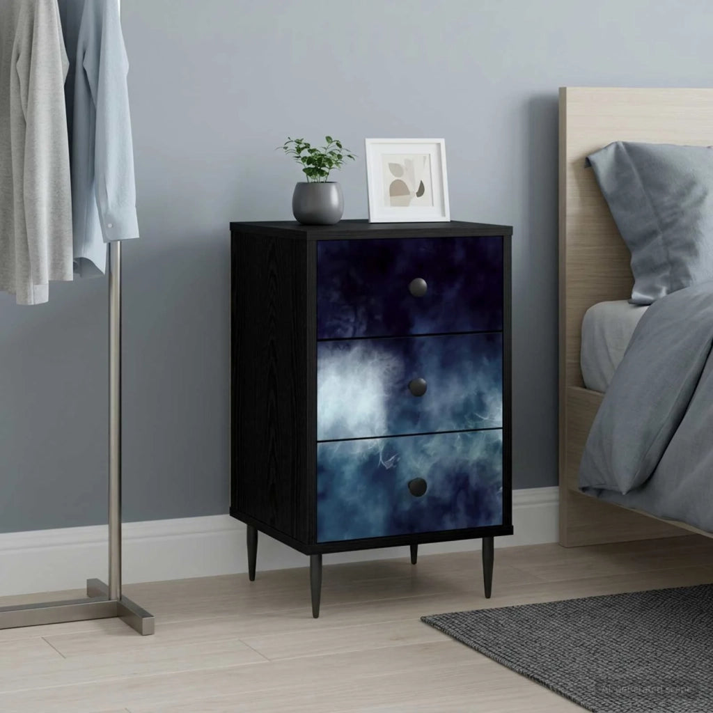 Armadio da Notte RAALTE Rovere Nero 36 x 33 x 61 cm 8007315