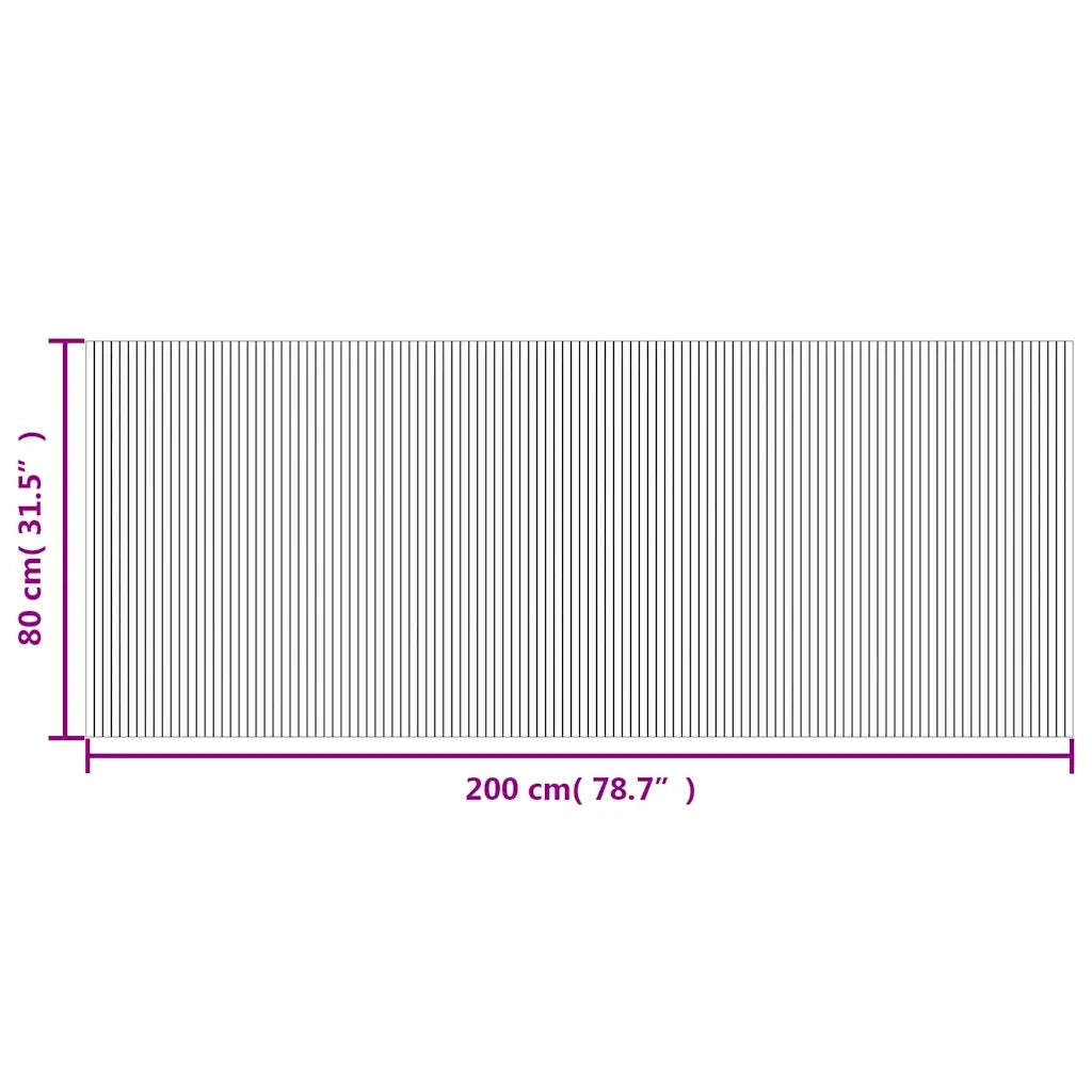 Tappeto Rettangolare Marrone 80x200 cm in Bambù 376776