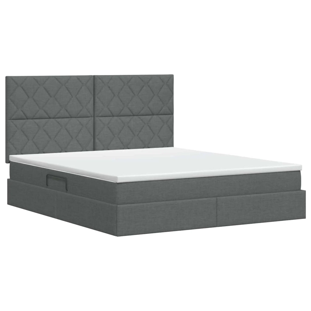 Letto con contenitore e materasso Grigio Scuro 180 x 200 cm 3459583